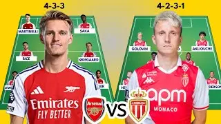 ARSENAL VS MONACO Head to head potential starting lineups | UEFA Champions league 2024/25