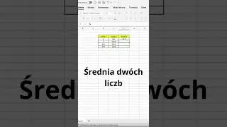Średnia dw&oacute;ch liczb #excel #proste #triki #workfromhome #work #tutorial #trick