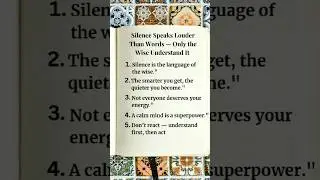 Silence has more power than words | motivation tips