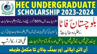 HEC Undergraduate Balochistan & FATA Scholarship 2024 Online Apply