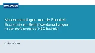 FEB masteropleidingen na een professionele of HBO-bachelor
