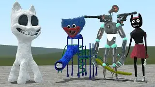 HOW STRONG IS WHITE CARTOON CAT?! Garry's Mod [Trevor Henderson VS Huggy Wuggys Poppy Playtime]