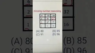 reasoning missing number#tricks /railway/BSSC/NTPC/ RRB /Bank PO/in Hindi