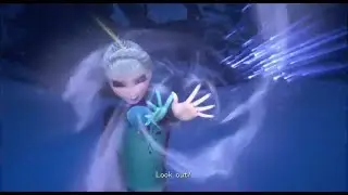 Kingdom Hearts III - Elsa uses ice powers & runs away from SORA - FROZEN