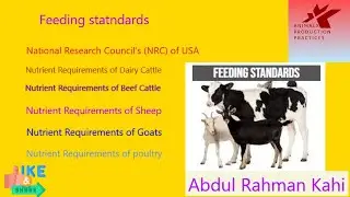 Basic feeding standards | Animal Husbandry| Nutrient requirements | NRC|