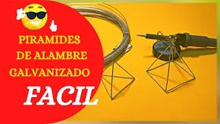 Soldar  alambre galvanizado con estaño, pirámides con base cuadrada y triangular.