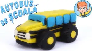 Autobuzul de scoala - Cum se fac masini din plastilina (Tutorial)