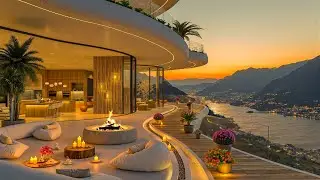 Relaxing Jazz Instrument 🌙 Summer Night Caf&eacute; Ambience with Cozy Terrace for Study, Focus & Retreat