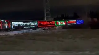 Christmas train at the st Jacobs market crossing