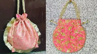 how to make potli bag / bridal hand bag making / potli bag banana #barkatbutique #potlibags #potli
