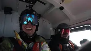Heli ski ridge drop