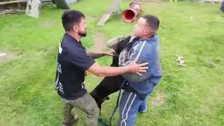 Bandog Hellboy fazendo a recepção para o Felipe no canil #bandog #k9 #canecorso