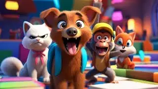 Dog School Drama 😂 Monkey & Cat Ka Full Comedy! | HDR 4K Funny Story#DogSchool #FunnyAnimals 