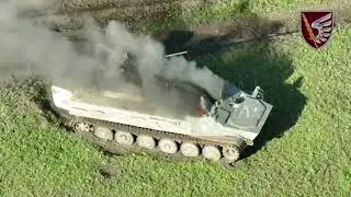 Rare Abandoned Russian MT-LB 6MB Destroyed by Ukrainian Drone Drop Thermobaric Grenade