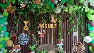 FOREST THEME/ JUNGLE THEME BIRTHDAY DECORATION @ Home