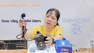 Bơm tăng áp mini Maro DPA15-9-160 120W bơm được nước nóng giá cực tốt