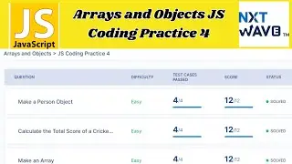 Arrays and Objects | JS Coding Practice 4 Answers | JavaScript | NxtWave | CCBP 4.0