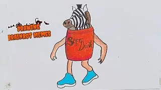 Drawing Brainrot Memes. Zebra Anomaly with a Beverage Can Body.