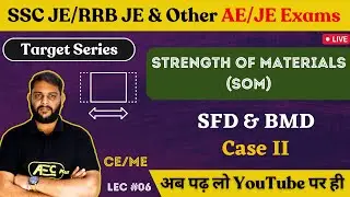 SFD & BMD Case 2  - Strength of Materials(SOM) - Civil Engineering/ME | SSC JE 2023/RRB JE 2023