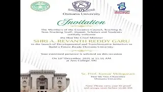 Hon'ble CM Revanth Reddy Visit Osmania University