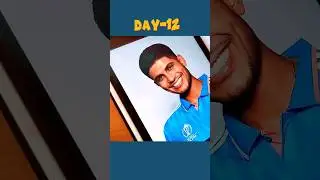 Day 12🔥 Shubman Gill Drawing || Shubman Gill Drawing Step by Step || Shubman Gill Drawing Tutorial