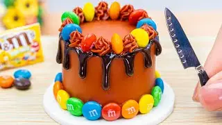 Miniature Chocolate Cake Decorating With M&M's Candy | Best Of Miniature Cake Recipe By Yummy Bakery