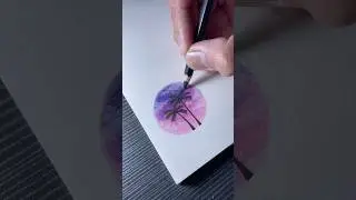 Bored? Watch me draw! Speed drawing: Pink sky scenery #shorts #speeddrawing #pinksky #scenery #art