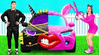 Pembe Araba ve Siyah Araba Mücadelesi | Çılgın Şaka Fikirleri TeenTeam Challenge
