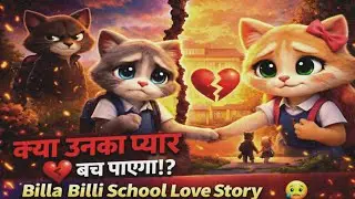 Billa Billi Ki Adhuri Prem Kahani 💔 | Sad School Love Story | Hindi Cartoon Kahaniya 😢