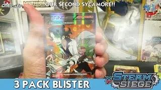 NEW Steam Siege 3 Pack Blister w/ Sycamore!! Pokemon Card Opening