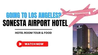 CHECK OUT SONESTA AIRPORT HOTEL LAX| ROOM TOUR & FOOD| LAPORCHIA DAVIS