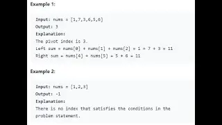 Find Pivot Index | Leetcode 724 Solution | Searching and Sorting