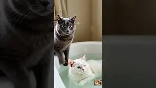 Angry Cats in bathtub💦   #cat #cute #baby #funny #funnycats