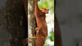 Malayan Colugo & Baby. Also known as Malayan Flyin Lemur #shorts