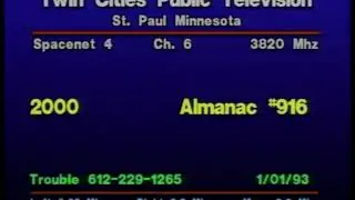 Twin Cities Public Television Slate (January 01, 1993) [PBS Satellite Feed]