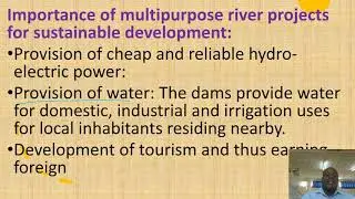 IMPORTANCE OF MULTIPURPOSE RIVER PROJECT LESSON 3