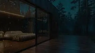 Rain Sounds for Deep Sleep 🌧️ Cozy Glass Cabin Night Ambience