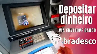 Como depositar dinheiro via envelope direto no caixa eletrônico do banco Bradesco.