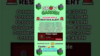 *SHOCKING* POISON APPLE RESTOCK ALERT!! #roblox #growagarden #gaming