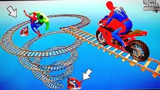 Spider-Man&rsquo;s Epic Motorcycle Stunt on Spiral Bridge in GTA 5!