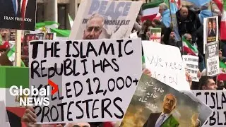 Thousands of Iranian-Canadians protest outside US Embassy in Toronto