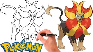 How To Draw PYROAR POKEMON #668 | Generation 6
