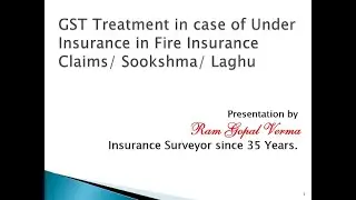 GST Treatment in case of Under Insurance in Fire Insurance Claims/ Sookshma/ Laghu