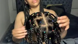 ~ASMR~ Tingly Colorful Rubber Bands on Realistic Hair | (no talking)
