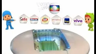 Pocoyo Nina grava futebol 2016 na Globo Sadia casas Bahia chopp Brahma Johnson & Johnson Ita&uacute; vivo 