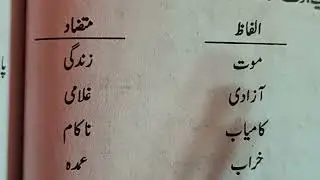 Mutazad alfaz|| words opposite in Urdu متضاد الفاظ آئیں اُردو 