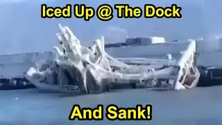 Russian Research Vessel Sinks in Icing Conditions, Tied to The Dock.