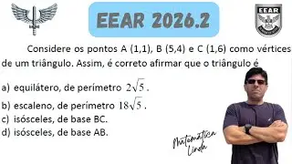 EEAR 2026.2 Considere os pontos A (1,1), B (5,4) e C (1,6) como vértices de um triângulo. Assim, é c