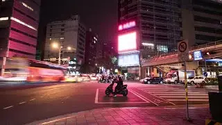 City Night Traffic Time Lapse Stock Video