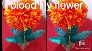 DIY:how to make blood lily flower using  plastic bag| creative idea | craft idea